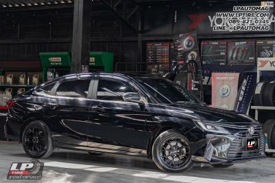 รถ - TOYOTA YARIS ATIV ล้อแม็ก - LENSO Jager J1B ดำเงา สเปค - 16x7 ET35 4x100 ใช้ยางเดิม