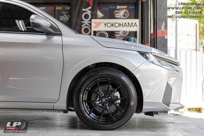 รถ - TOYOTA YARIS ATIV ล้อแม็ก - LENSO Jager Dyna ดำด้าน สเปค - 16x7 ET35 4x100 ใช้ยางเดิม