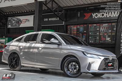 รถ - TOYOTA YARIS ATIV ล้อแม็ก - LENSO Jager Dyna ดำด้าน สเปค - 16x7 ET35 4x100 ใช้ยางเดิม