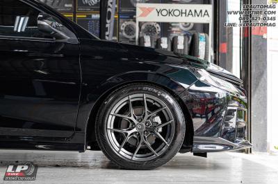 รถ - TOYOTA YARIS ATIV ล้อแม็ก - ORI WHEELS CHAPTER-4 FlowForming V-DARK สเปค - 17x8 ET35 5x100 ใช้ยางเดิม สปริงโหลด - YSS PERFORMANCE SPRING RED