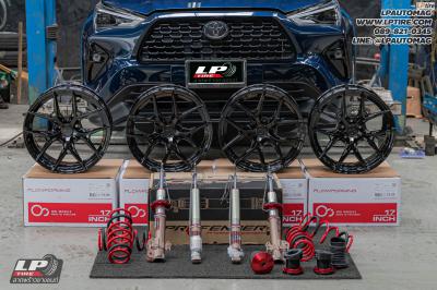 รถ - TOYOTA YARIS CROSS ล้อแม็ก - ORI WHEELS CHAPTER-4 FlowForming V-BLACK สเปค - 17x8 ET35 5x100 ใช้ยางเดิม โช้คอัพ - Profender DRIFT Series