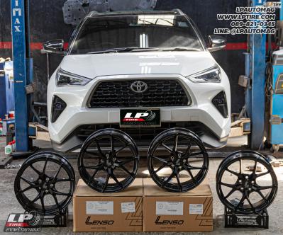รถ - TOYOTA YARIS CROSS ล้อแม็ก - LENSO Jager Dyna ดำด้าน สเปค - 17x7.5 ET35 5x100 ใช้ยางเดิม