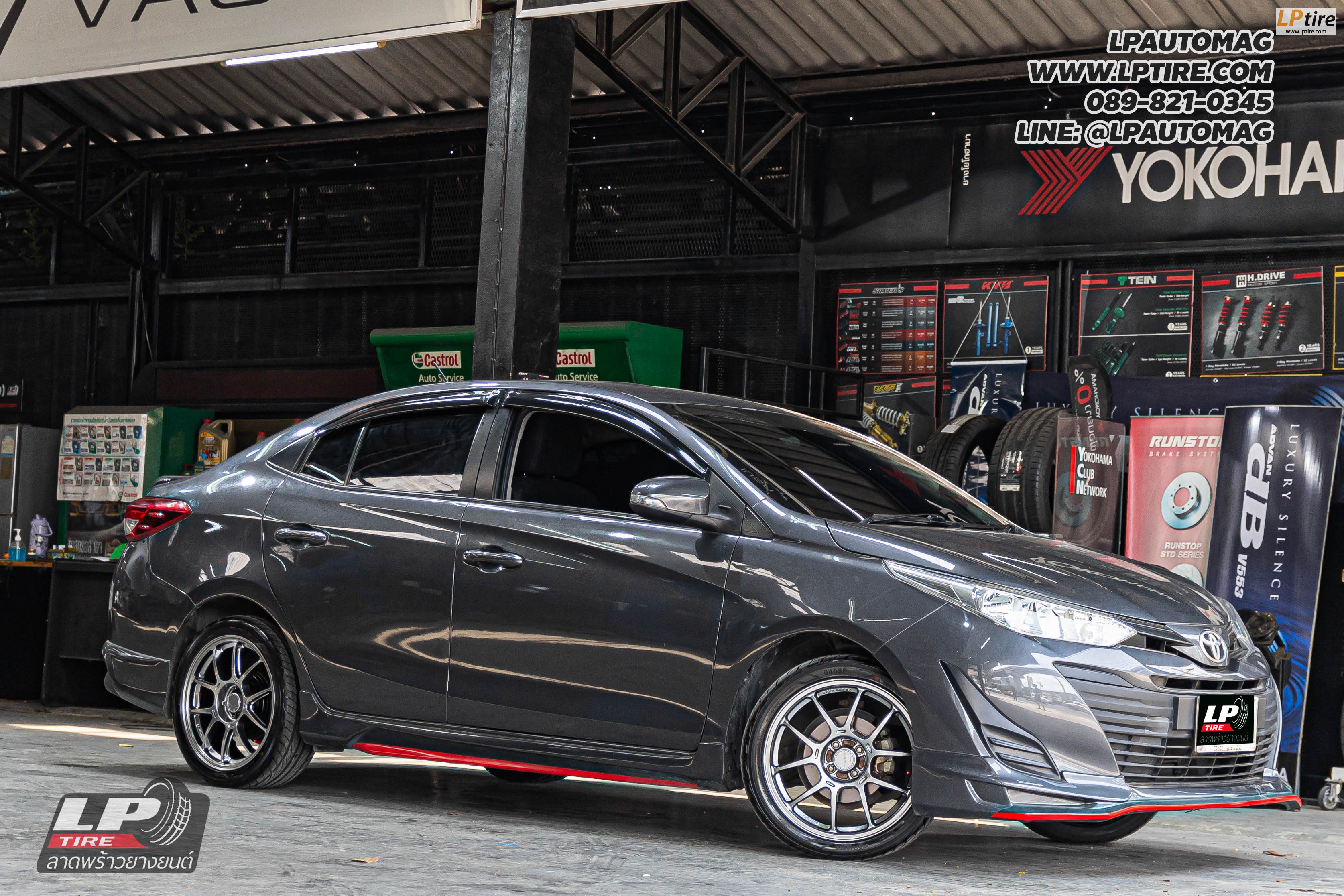 รถ - TOYOTA YARIS Ativ ล้อแม็ก - LENSO VENOM V1N FlowForming Hyper Black สเปค - 17x7 ET35 4x100 ยาง - ALLIANCE AL40 เบอร์ -205/45-17