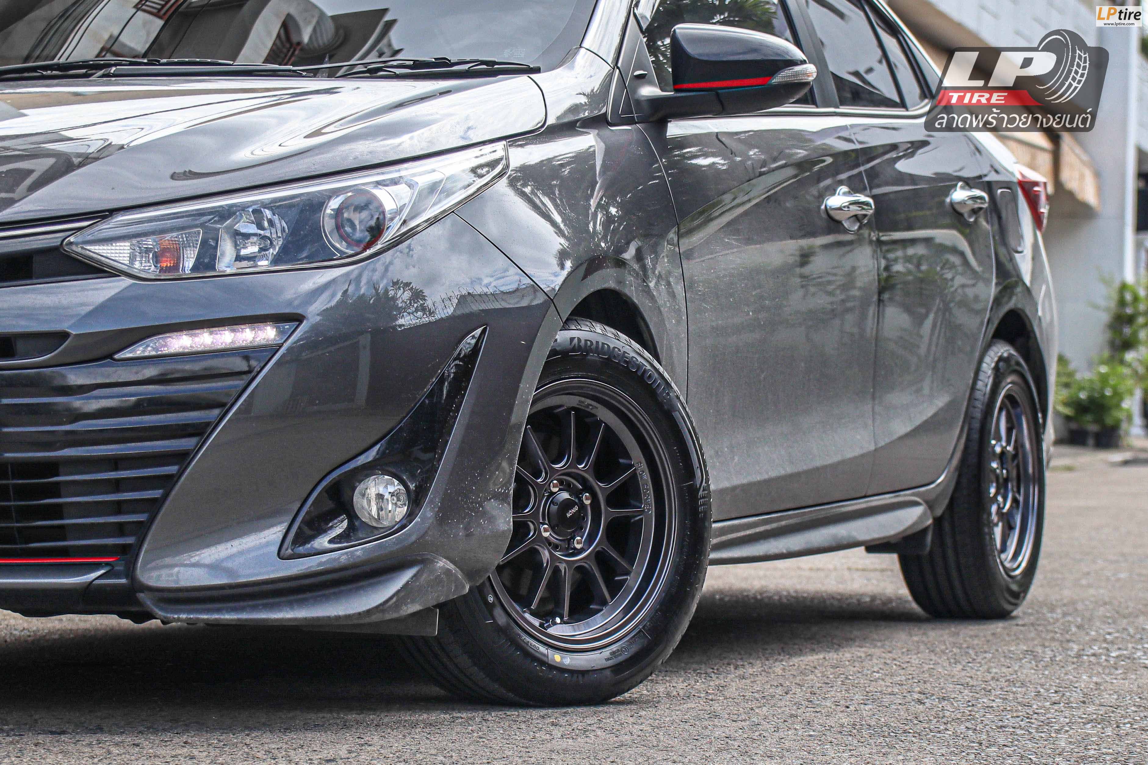 รถ -TOYOTA YARIS XP150 ล้อแม็ก - KONIG N781 FlowForming ไฮเปอร์แบ็ก สเปค - 15x7 ET28 4x100 รัดยาง - BRIDGESTONE T005A เบอร์ - 195/60R15