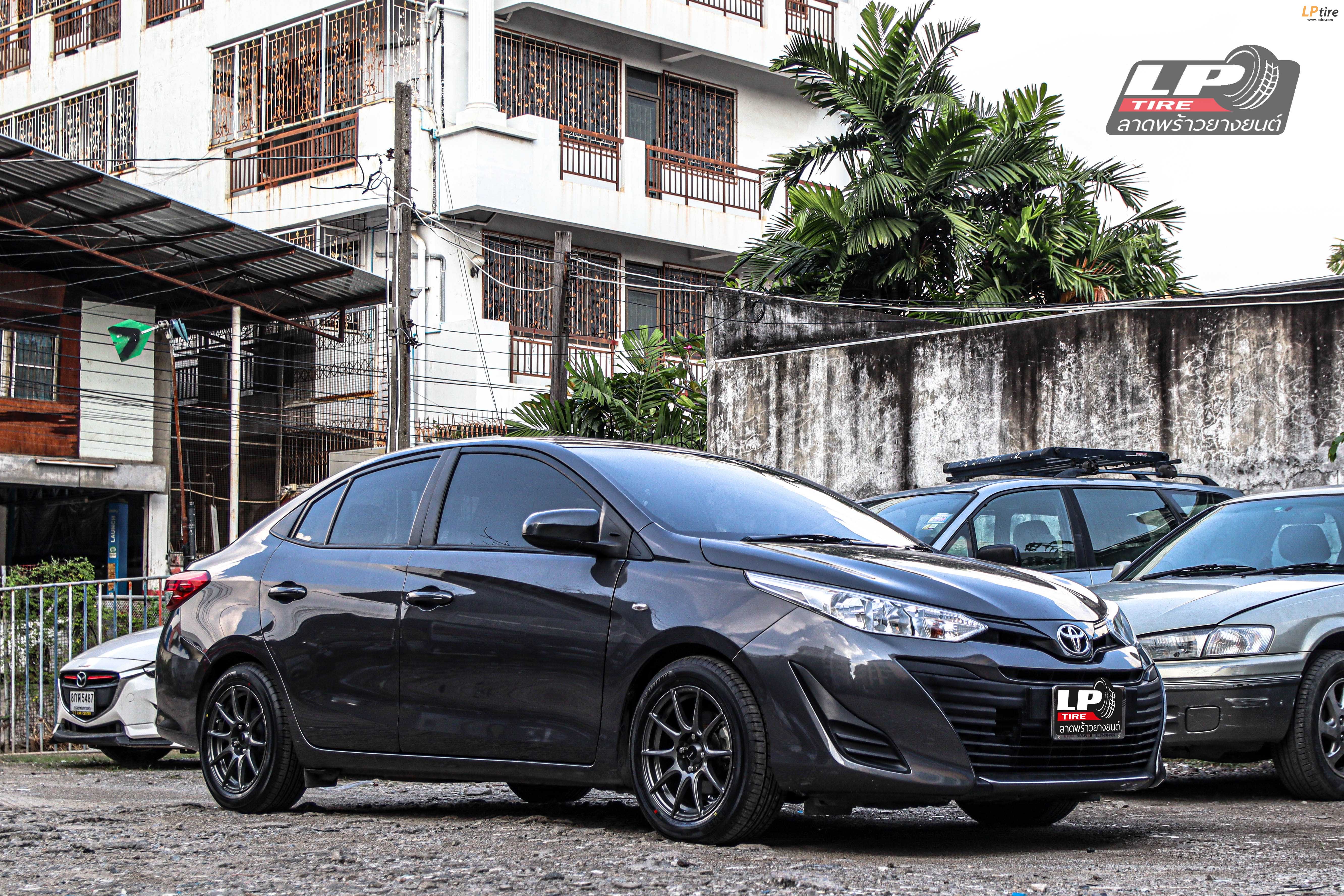 รถ -T0YOTA YARIS XP150 ล้อแม็ก -ADVANTI N979 เทากัน สเปค - 15x7 ET35 4x100 รัดยาง -ALLIANCE AL30 030Ex เบอร์ - 195/55-15