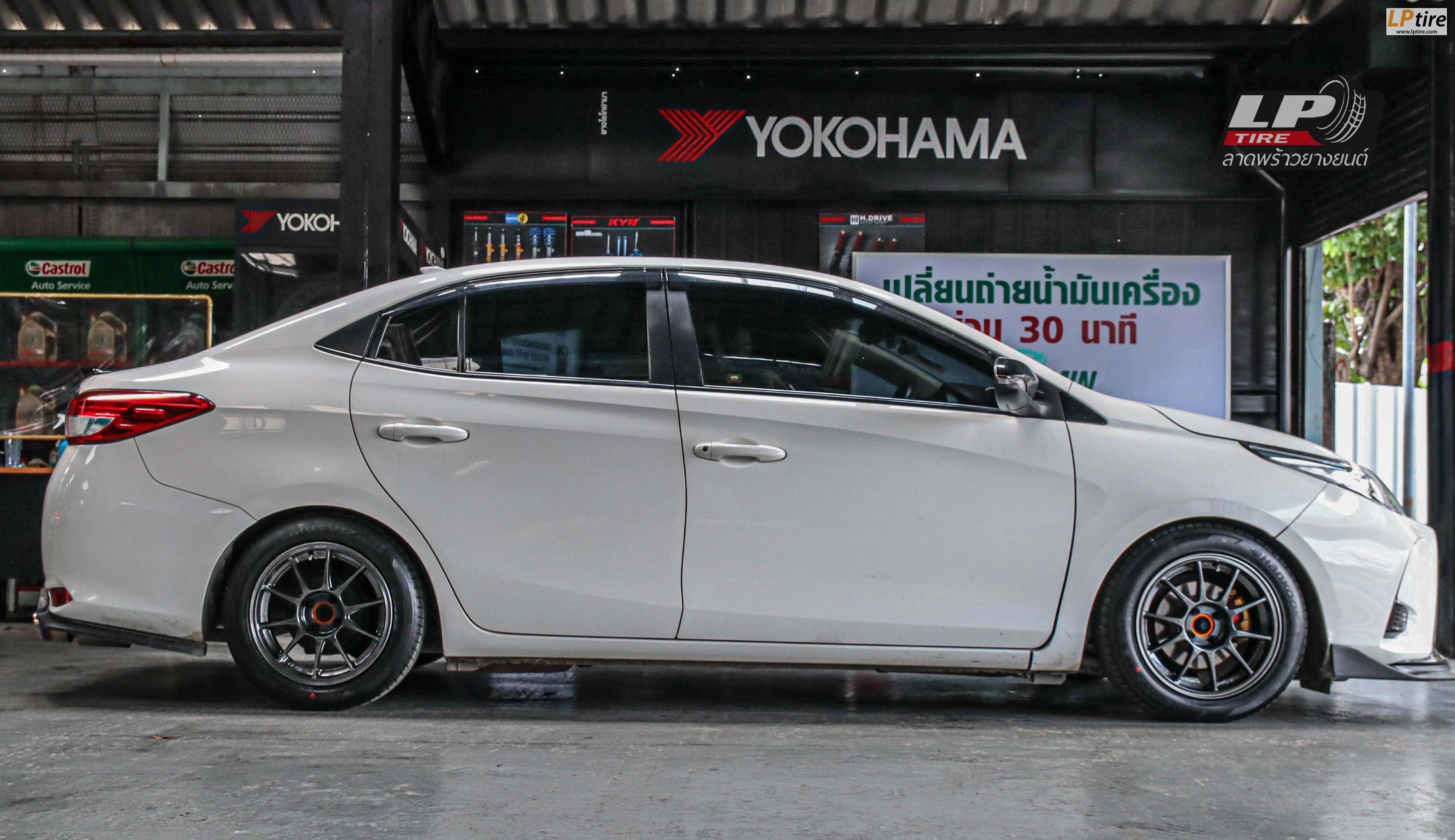 รถ - TOYOTA YARIS ล้อแม็ก - NK Performance NK105N (TC105n) Flowforming NK Dark ขอบ - 15x7 ET35 4x100 ยาง - hankook ventus v12 เบอร์ - 195/55r15