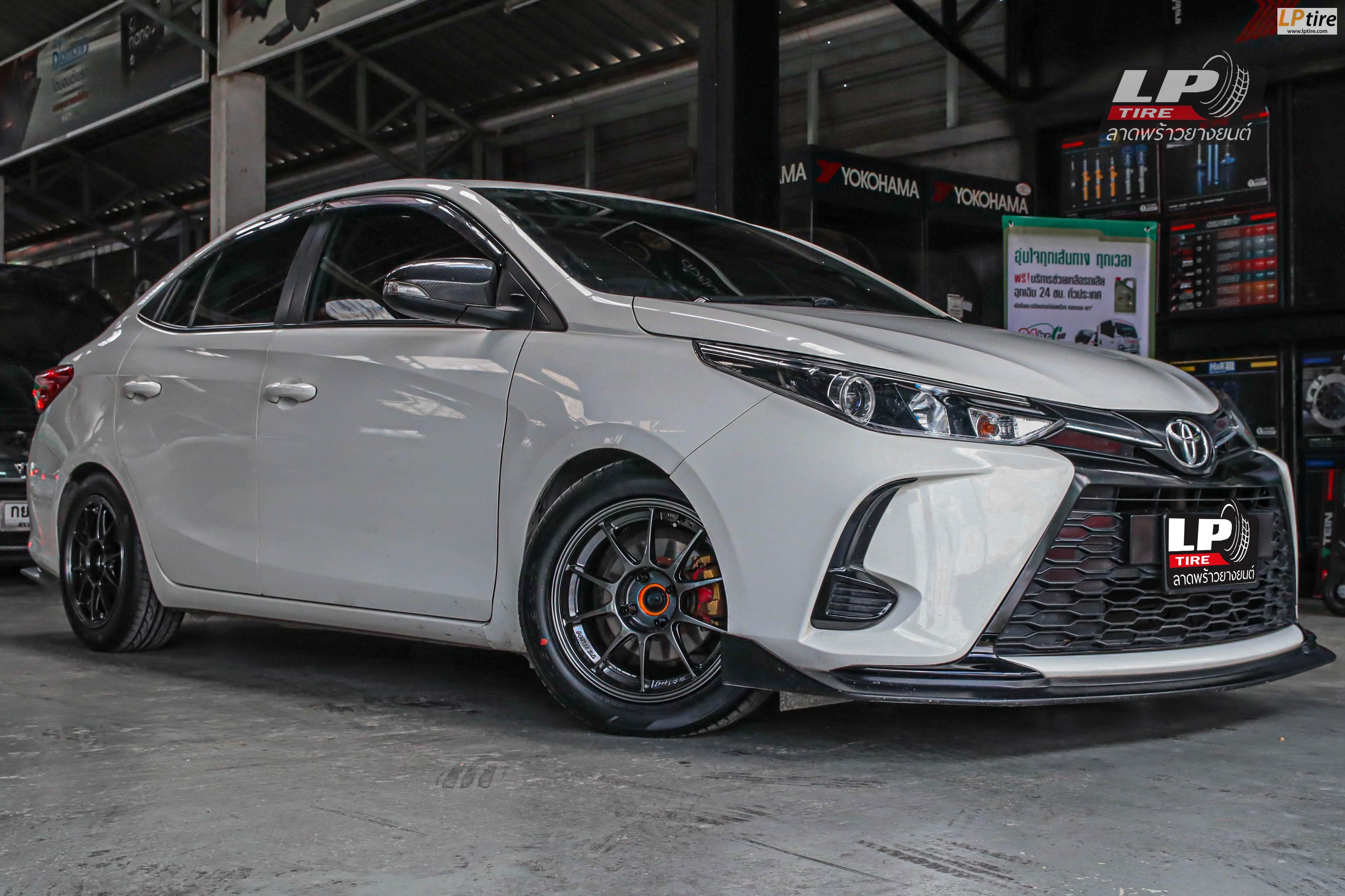 รถ - TOYOTA YARIS ล้อแม็ก - NK Performance NK105N (TC105n) Flowforming NK Dark ขอบ - 15x7 ET35 4x100 ยาง - hankook ventus v12 เบอร์ - 195/55r15