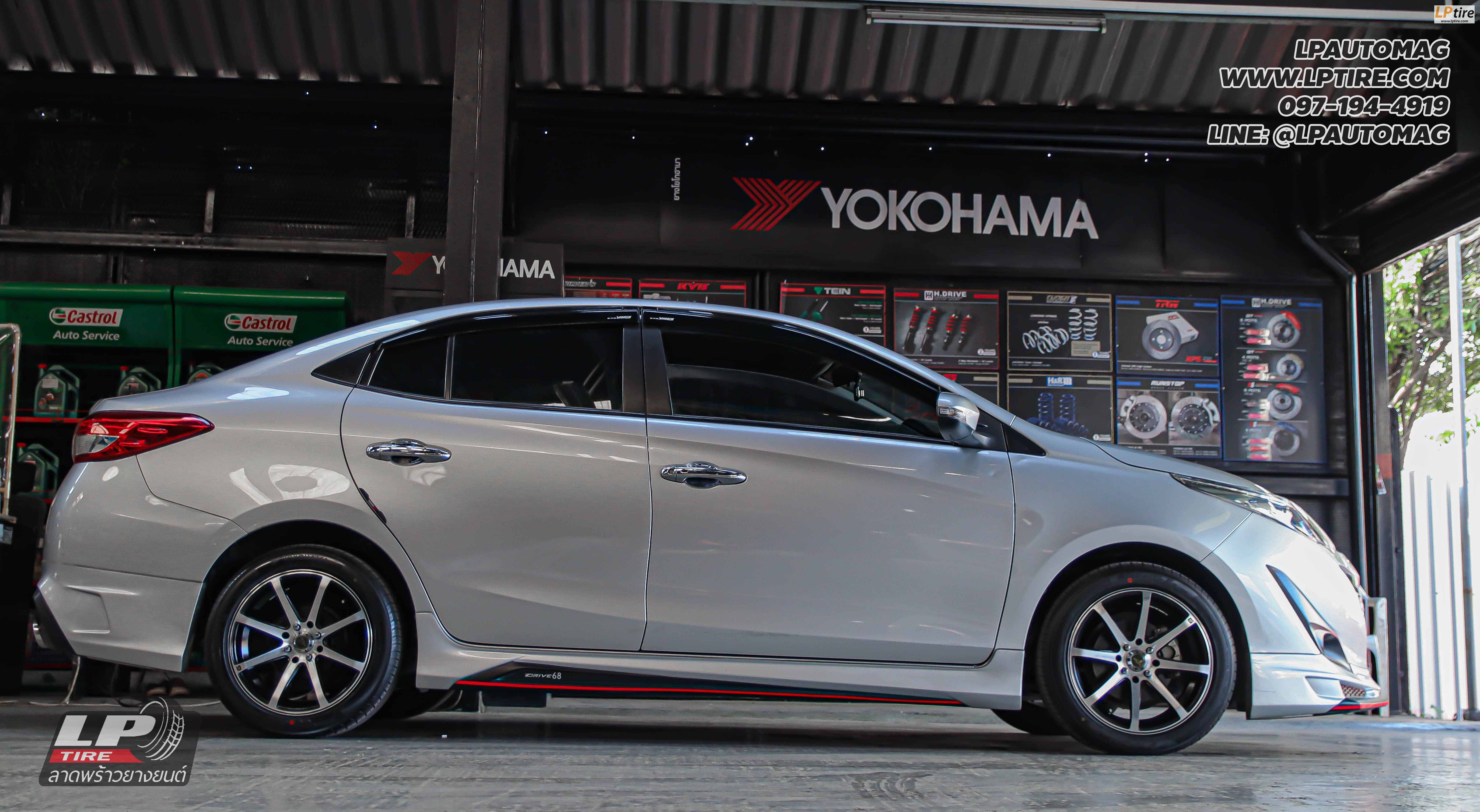 รถ - TOYOTA YARIS ล้อแม็ก - MIC G8 ดำหน้าเงา สเปค - 16x7 ET30 4x100-4x114.3ยาง - YOKOHAMA ES32 เบอร์ - 195/50-16