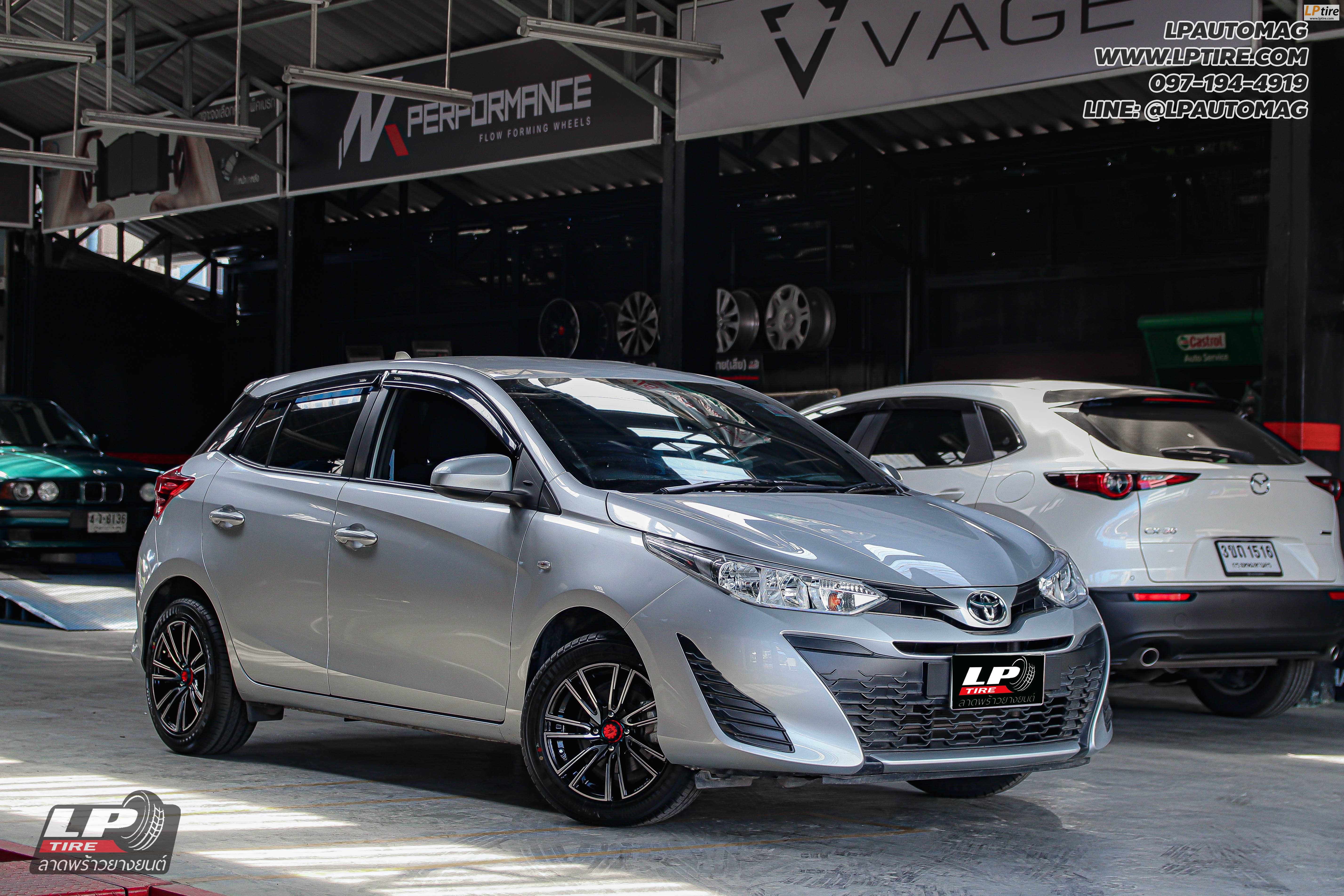 รถ - TOYOTA YARIS ล้อแม็ก - LENSO SCR SAMURAI RYU ดำหน้าเงา สเปค - 15x7 ET35 4x100
ยาง - YOKOHAMA A-DRIVE AA01 เบอร์ -195/55-15