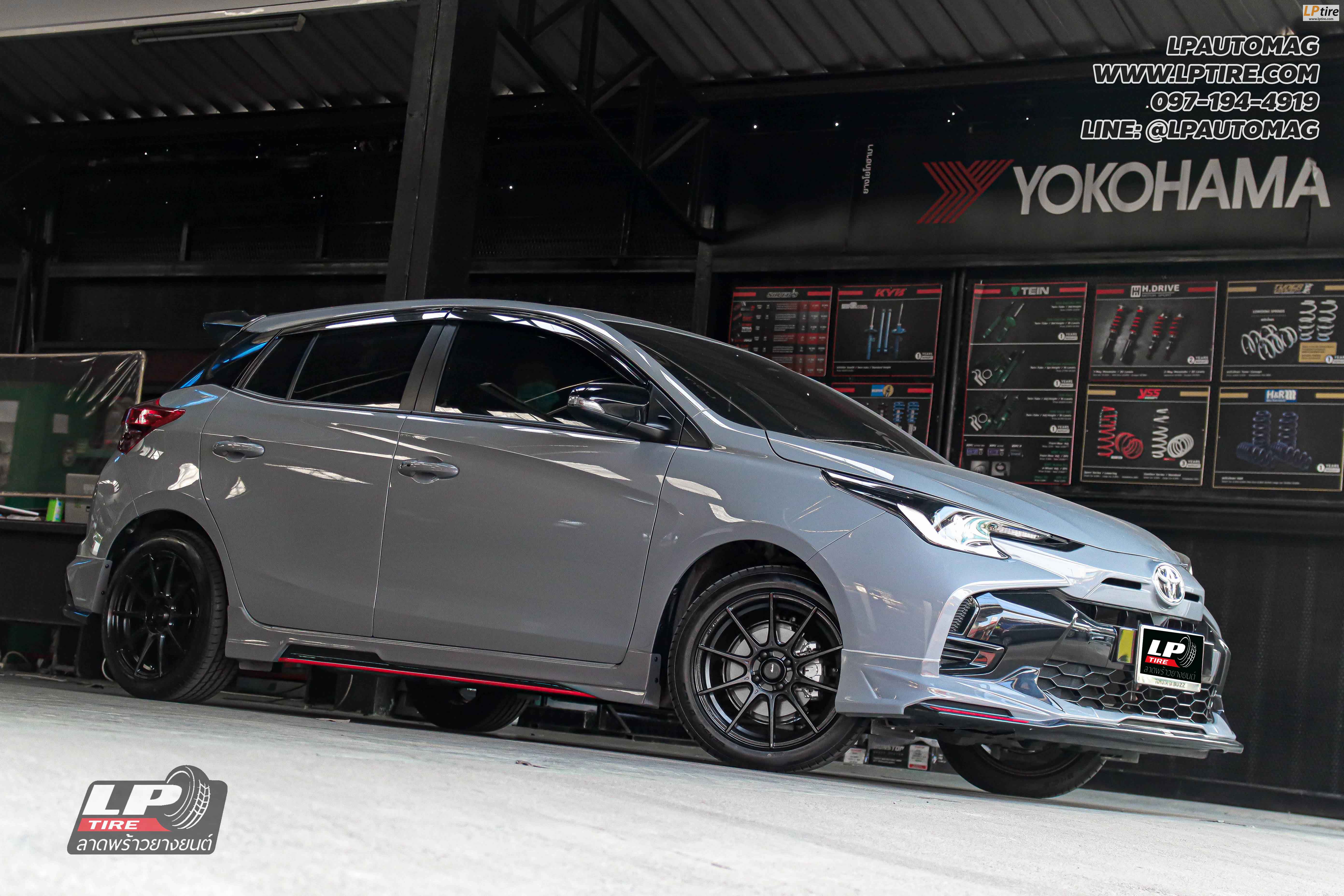 รถ - TOYOTA YARIS ล้อแม็ก -ADVANTI N719 FlowForming ดำด้าน สเปค - 16x7 ET35 4x100 ยาง - LENSO D-1CS เบอร์ - 195/50-16