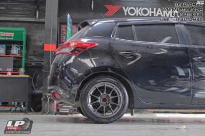 รถ -TOYOTA YARIS ล้อแม็ก -NK Performance NK105N (TC105n) Flowforming NK Dark สเปค - 15x7 ET35 4x100 ยาง - BRIDGESTONE RE004 เบอร์ -195/50-15 สปริงโหลด สปริง Silver Street Max One