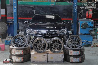 รถ - TOYOTA YARIS ล้อแม็ก - KONIG N781 FlowForming สเปค - 15x7 ET28 4x100 เทา ยาง - LENSO D-1CS เบอร์ -195/55-15