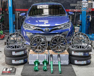 รถ - TOYOTA YARIS ล้อแม็ก - VAGE VF033E FlowForming V-DARK สเปค - 17x7.5 ET35 4x100 ยาง - YOKOHAMA V553 เบอร์ - 205/45-17 โช้คอัพ - TEIN ENDURAPRO PLUS