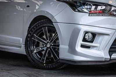 รถ - TOYOTA YARIS ล้อแม็ก - LENSO Jager Gammaดำเงามิลลิ่งก้านเงิน สเปค - 15x7 ET35 4x100 รัดยาง - YOKOHAMA A-DRIVE AA01 เบอร์-195/55-15