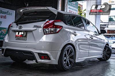 รถ - TOYOTA YARIS ล้อแม็ก - LENSO Jager Gammaดำเงามิลลิ่งก้านเงิน สเปค - 15x7 ET35 4x100 รัดยาง - YOKOHAMA A-DRIVE AA01 เบอร์-195/55-15