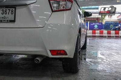 รถ - TOYOTA YARIS ล้อแม็ก -LENSO JAGER JAVA ดำด้านหน้าเงาด้าน ขอบ -15x7 ET35 4x100 ยาง- YOKOHAMA A-DRIVE AA01 เบอร์ -195/55-15