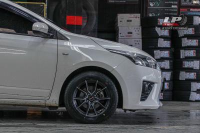 รถ - TOYOTA YARIS ล้อแม็ก -LENSO JAGER JAVA ดำด้านหน้าเงาด้าน ขอบ -15x7 ET35 4x100 ยาง- YOKOHAMA A-DRIVE AA01 เบอร์ -195/55-15