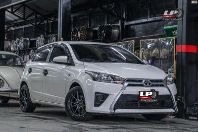 รถ - TOYOTA YARIS ล้อแม็ก -LENSO JAGER JAVA ดำด้านหน้าเงาด้าน ขอบ -15x7 ET35 4x100 ยาง- YOKOHAMA A-DRIVE AA01 เบอร์ -195/55-15