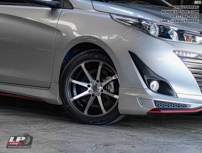 รถ - TOYOTA YARIS ล้อแม็ก - MIC G8 ดำหน้าเงา สเปค - 16x7 ET30 4x100-4x114.3ยาง - YOKOHAMA ES32 เบอร์ - 195/50-16