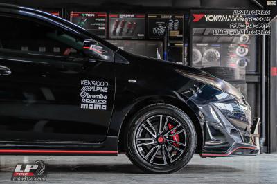 รถ -TOYOTA YARIS ล้อแม็ก -LENSO SCR SAMURAI RYU ดำหน้าเงา สเปค -15x7 ET35 4x100 ยาง - ALLIANCE AL30 030Ex เบอร์ -195/55-15