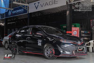 รถ -TOYOTA YARIS ล้อแม็ก -LENSO SCR SAMURAI RYU ดำหน้าเงา สเปค -15x7 ET35 4x100 ยาง - ALLIANCE AL30 030Ex เบอร์ -195/55-15