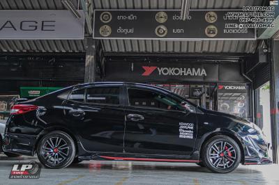 รถ -TOYOTA YARIS ล้อแม็ก -LENSO SCR SAMURAI RYU ดำหน้าเงา สเปค -15x7 ET35 4x100 ยาง - ALLIANCE AL30 030Ex เบอร์ -195/55-15