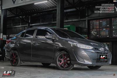 รถ - TOYOTA YARIS ล้อแม็ก - TORQ TR7 ดำขลิบแดง สเปค - 15x7 ET35 4x100 ยาง - ALLIANCE AL30 030Ex เบอร์ - 195/55-15