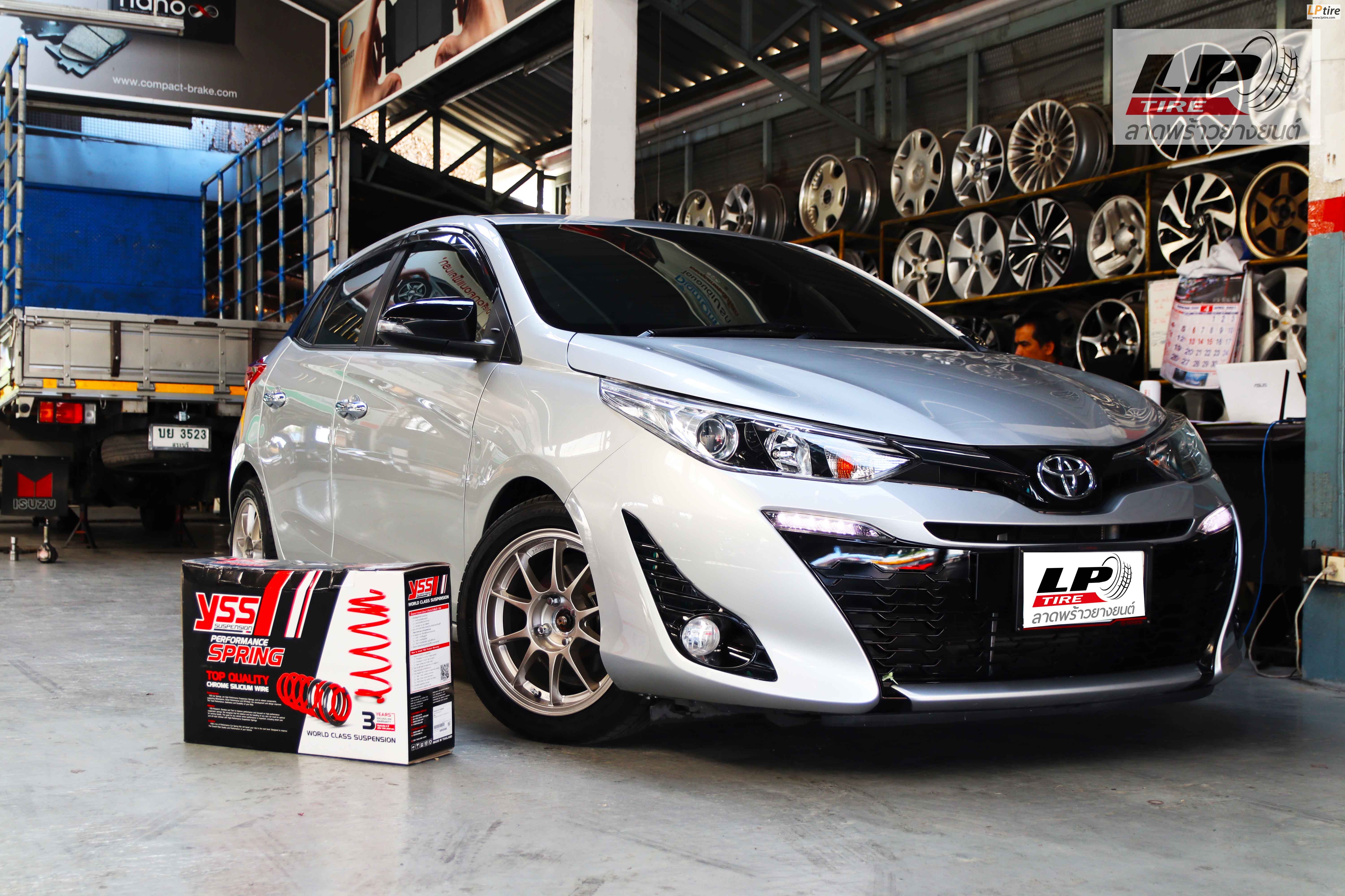 #TOYOTA #YARIS + ล้อแม็ก EmotionR TC105E 15x7 ET35 4x100 Titan เทา พร้อมยางยนต์ ยางรถยนต์ DUNLOP LM704 195/50-15 + YSS Suspension