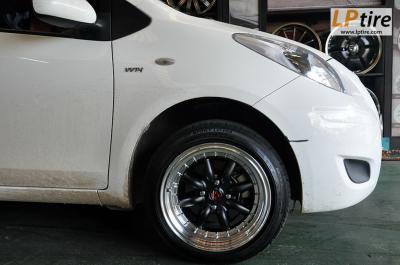 Toyota Yaris + ล้อแม็กลาย TE37V ขอบลึก 15นิ้ว สีดำขอบเงา + ยาง DUNLOP LM703 195/50R15