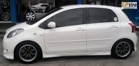 Toyota Yaris + ล้อแม็ก Watanabe 15นิ้ว สีดำขอบเงา + ยาง DUNLOP LM703 195/55R15