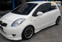 Toyota Yaris + ล้อแม็ก Watanabe 15นิ้ว สีดำขอบเงา + ยาง DUNLOP LM703 195/55R15