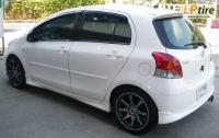 Toyota Yaris + ล้อแม็ก Katana ลาย GTR-Sport 17นิ้ว สีBlack Chrome + ยาง FALKEN ZE912 205/45-17