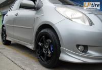 Toyota Yaris + เเม็กลาย Volh Rays TE37 17นิ้ว สีดำด้าน + ยาง DUNLOP LM 703 205/45-17