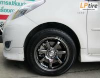 Toyota Yaris + ล้อแม็ก Katana GTR-Sports 356 15นิ้ว สี Black Chrome + ยาง FALKEN ZE522 195/55-15