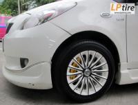 Toyota Yaris + ล้อแม็ก Mic Racing 393 15นิ้ว สีขาวหน้าดำ