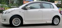 Toyota Yaris + ล้อแม็ก Mic Racing 393 15นิ้ว สีขาวหน้าดำ