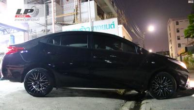 #TOYOTA#YARIS จัดล้อแม็ก LENSO SPIRIT AKIRA 15x7 ET35 4x100 ดำหน้าเงา พร้อมยาง YOKOHAMA A-DRIVE AA01 195/55-15