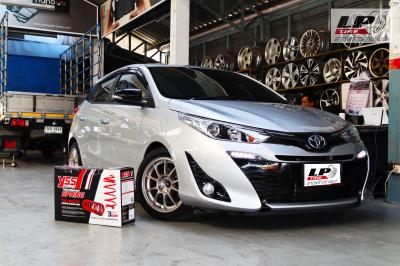 #TOYOTA #YARIS + ล้อแม็ก EmotionR TC105E 15x7 ET35 4x100 Titan เทา พร้อมยางยนต์ ยางรถยนต์ DUNLOP LM704 195/50-15 + YSS Suspension