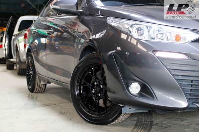 รถ - TOYOTA Yaris ล้อแม็ก - ADVANTI N971 สีดำเงา สเปค - 15x7 4x100 ET35 รัดยาง - YOKOHAMA Alliance 030EX AL30 เบอร์ - 195/60R15