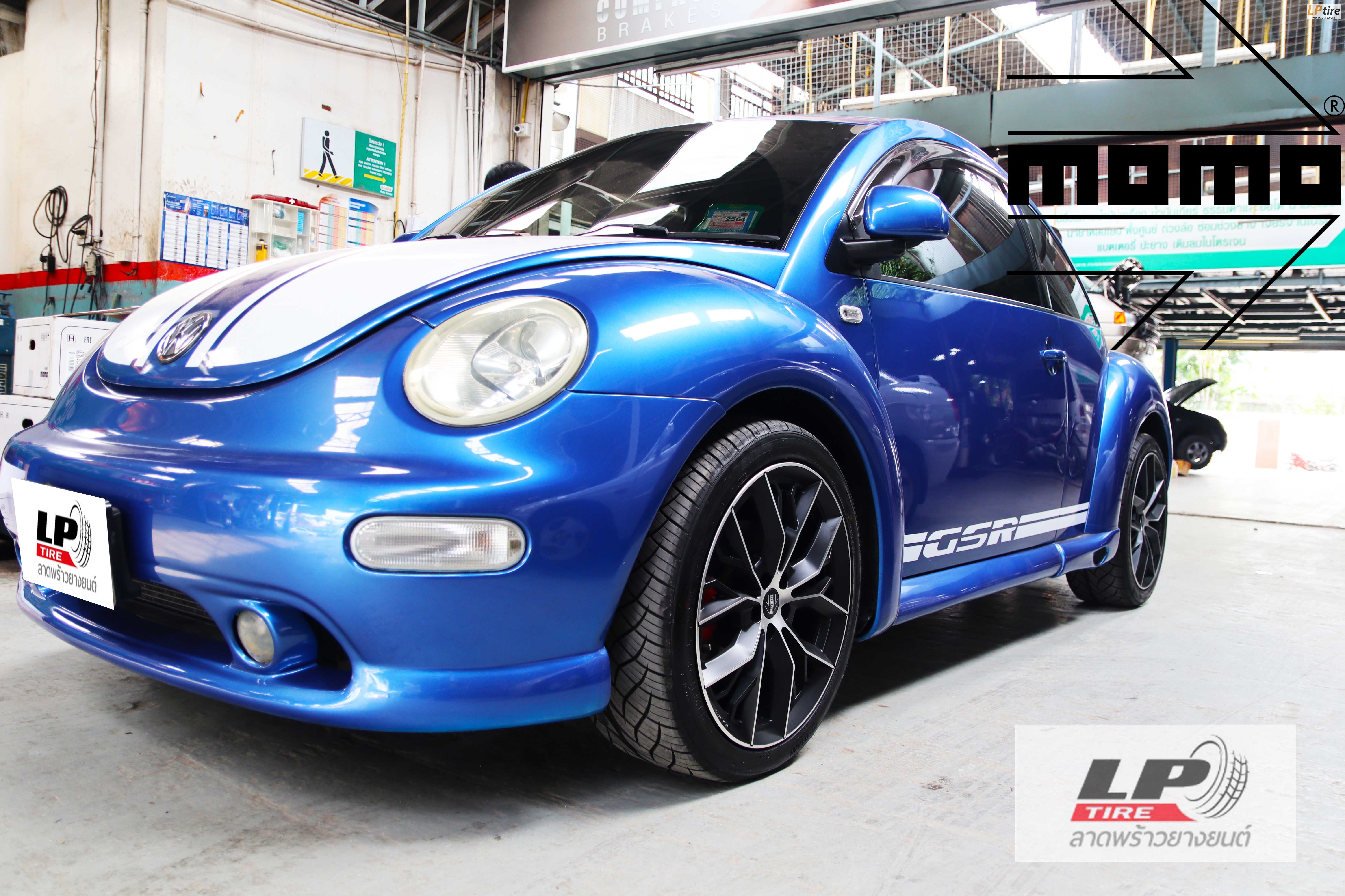 Volkswagen Beetle จัดล้อแม็ก #MOMO H796T #MASSIMO 18x18 ET45 5x100 #ดำด้านหน้าเงาด้าน
ใส่ยางเดิมยังสวยลงตัว สีสวยจัดดุโหด หรูมาก