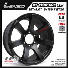 แม็ก LENSOลายใหม่ล่าสุด RT Concave สีดำด้าน6รู18 นิ้ว 18นิ้ว สีดำด้าน