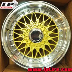 X ล้อแม็กลาย BBS RS (ขอบลึก 2 ชั้น) (ZX19C) 15นิ้ว สีทองขอบเงา