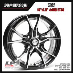 ล้อแม็ก INFERNO 7114 15นิ้ว สีดำหน้าเงาอันเดอร์คัตเงิน