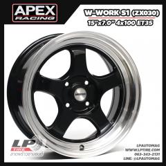 Xล้อแม็ก APEX ลาย W-WORK S1 (ZX030) 15นิ้ว สีดำขอบเงา