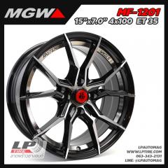 X ล้อแม็ก MGW MF-1201 15นิ้ว สีดำหน้าเงาอันเดอร์คัตเงิน