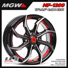 xล้อแม็ก MGW MF-1200 15นิ้ว สีดำหน้าเงาอันเดอร์คัตแดง