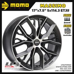 ล้อแม็ก MOMO แท้ รุ่น MASSIMO H796T 17นิ้ว สีดำด้านหน้าเงาด้าน