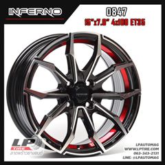 ล้อแม็ก INFERNO 0847 15นิ้ว สีดำหน้าเงาอันเดอร์คัตแดง