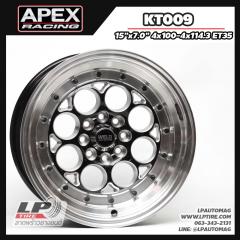 X ล้อแม็ก APEX ลาย WELD (KT009) 15นิ้ว สีดำขอบเงามิลลิ่งเงิน