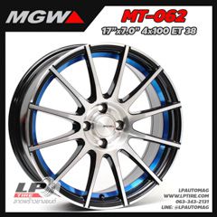 X ล้อแม็กลาย MGW MT-062 17นิ้ว สีดำหน้าเงาอันเดอร์คัตฟ้า